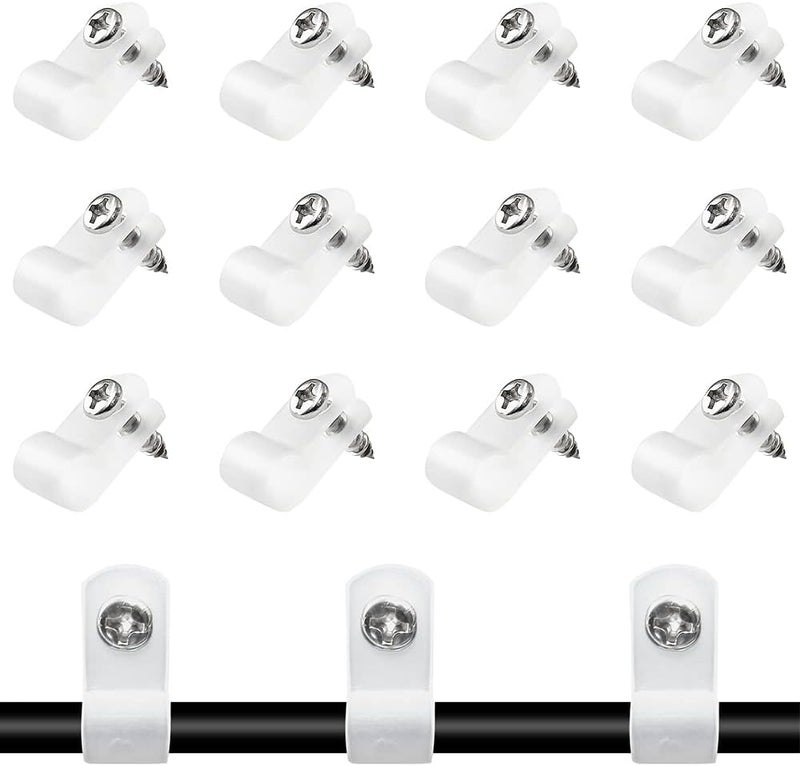 Rierdge 100 Pcs 3/8 Inch R-Type Clip Clamp, Nylon P-Type Mounting Clips, Cable Clip Wire Clamp for Wire Management, Stainless Steel Screws Included - Image 1